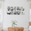 Toiles décoratives florales botaniques en noir et blanc (ensemble de 4)-1389207670