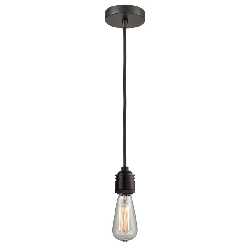 Cecil 1 - Light Single Pendant, Oil Rubbed Bronze/Black