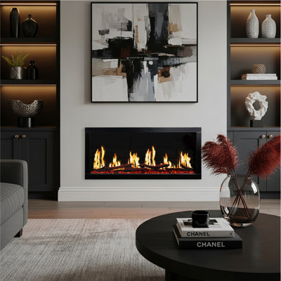 Highmark Luxe Virtual LCD Wall Mount Smart Electric Fireplace - Remote Control & Adjustable Multi-Color Flame