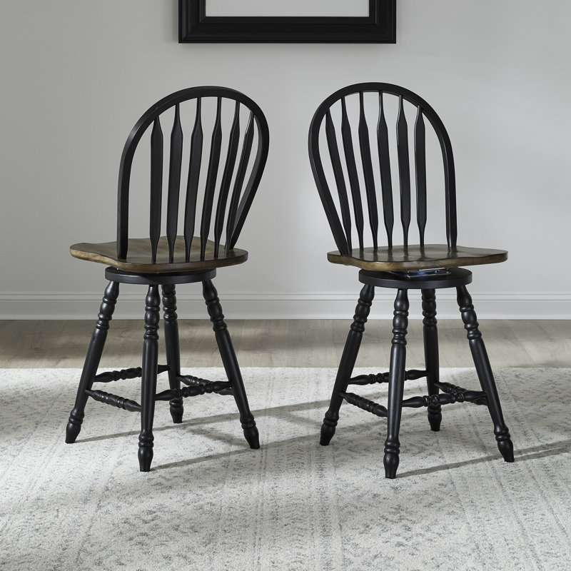 Chaise de comptoir pivotante Judique, Noir