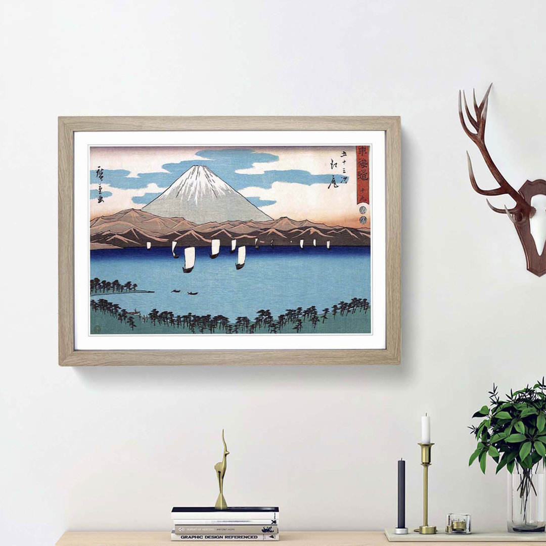 Sailing Past Mount Fuji by Utagawa Hiroshige - Picture Frame Painting Print