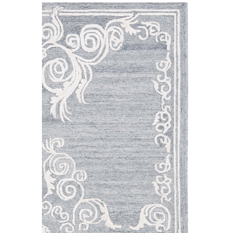 Southaven Hand Tufted Wool Viscose Cotton with Latex Oriental Rug in Gray/Ivory, Runner 2'3" x 8'