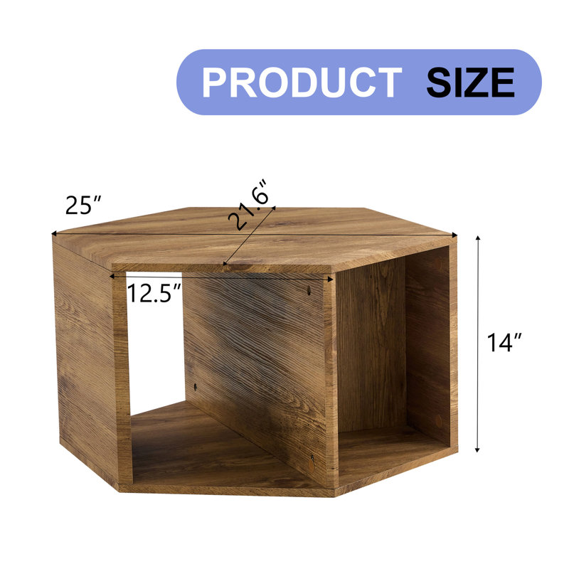 Hexagonal MDF Coffee Table, Characteristic Pattern Stickers, Multi-Hole Design To Give More Storage Space, Simple And Convenient Design Makes It Suitable For All Kinds Of Style Scenes.