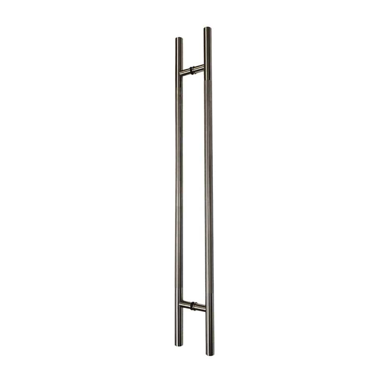 Poignée de porte ronde à poignée longue moletée de type «H» - 48 po Satin