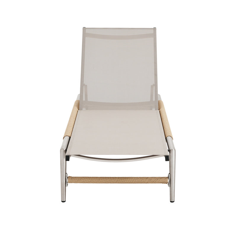 Hargrove Outdoor Patio Aluminun Chaise Lounge, Outdoor Mesh Seat, 1PC