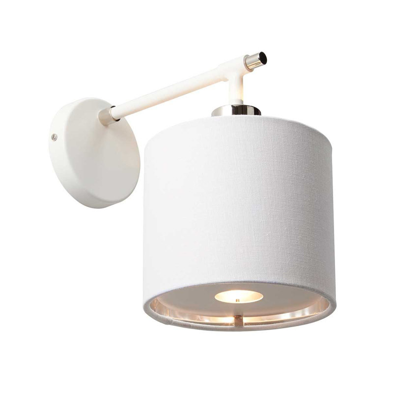 Santistevan Armed Sconce, White/Polished nickel