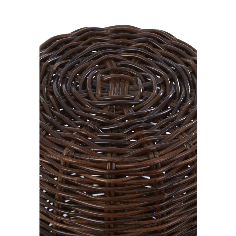 Fikes Rattan Accent Stool, Natural Brown