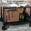 Table d'appoint pliante portative en acier inoxydable 46 po x 21,75 po