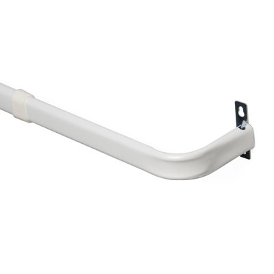Wayfair Basics Basic Curtain Rod, 28-48" or 48-86" Adjustable Length, 2-1/2" Projection, White