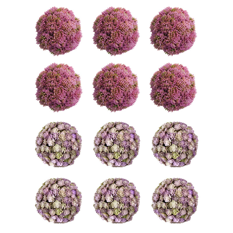 Decorative Sedum Balls, Pink/Purple