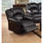 Bonded leather deep black motion recliner chair by FlowLuxe, contemporary rocking seating for residential living rooms
