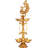 20" Handcrafted Brass Peacock Floor Oil Lamp (Kuthu Vilakku) – Traditional Tiered Puja Diya