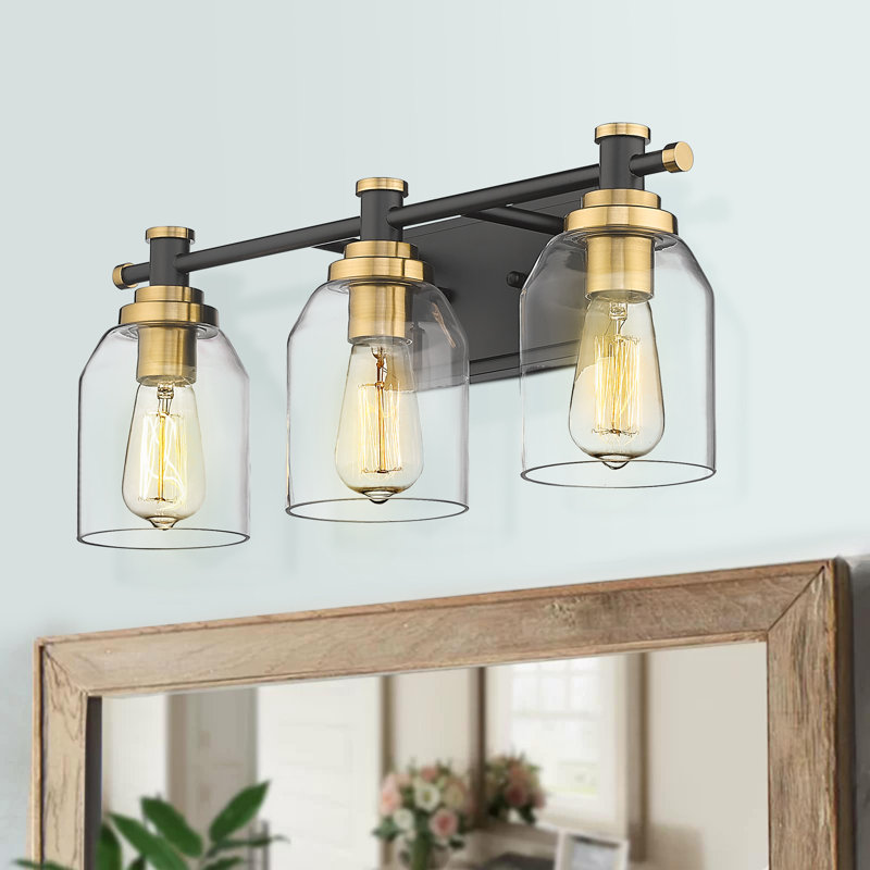 Vas 3 - Light Dimmable Vanity Light, Black/Gold