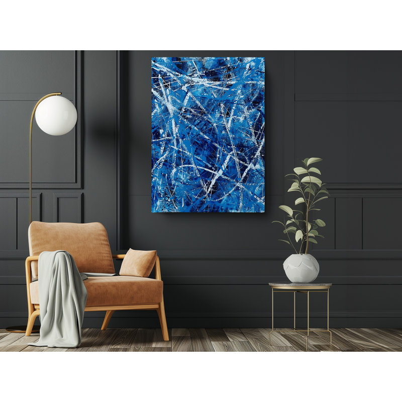 Reproduction de peinture abstraite bleue sur toile, art mural moderne pour la maison et le bureau, reproduction de peinture