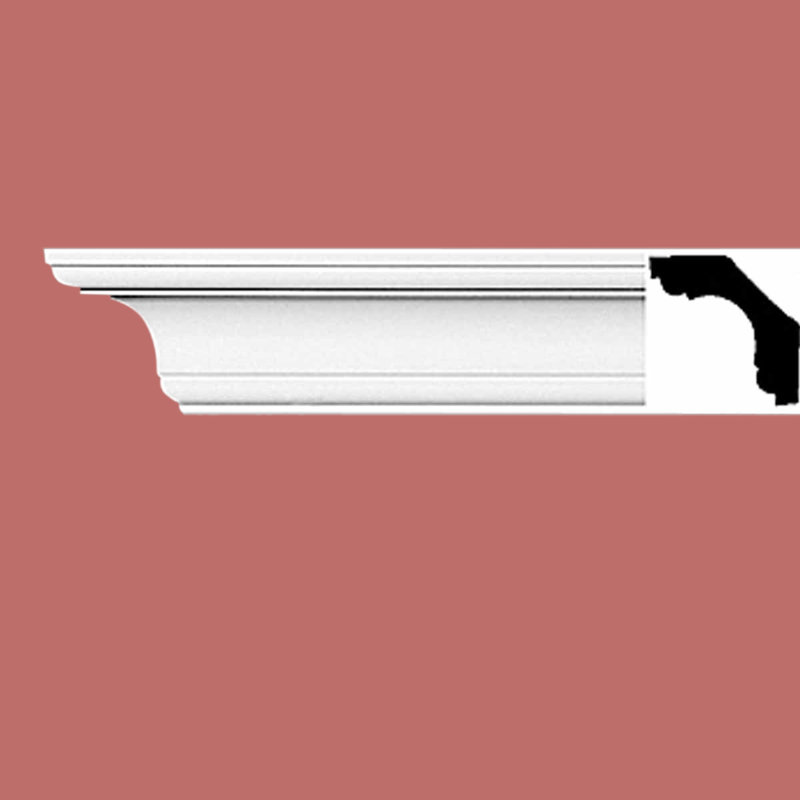 Primed White Urethane Crown Molding 94" L