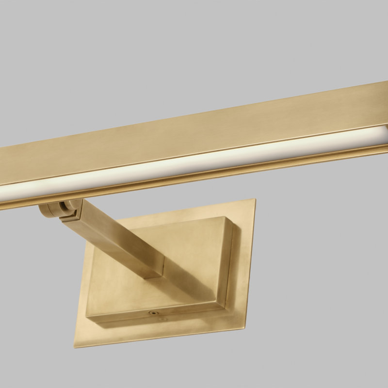 Bau Dimmable LED Wall Mounted Picture Light, Natural Brass, 3" H x 30" W x 8" D