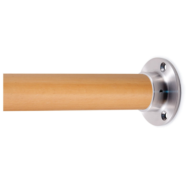 Modern Stainless Steel Handrail with Wooden Accents for Stairs