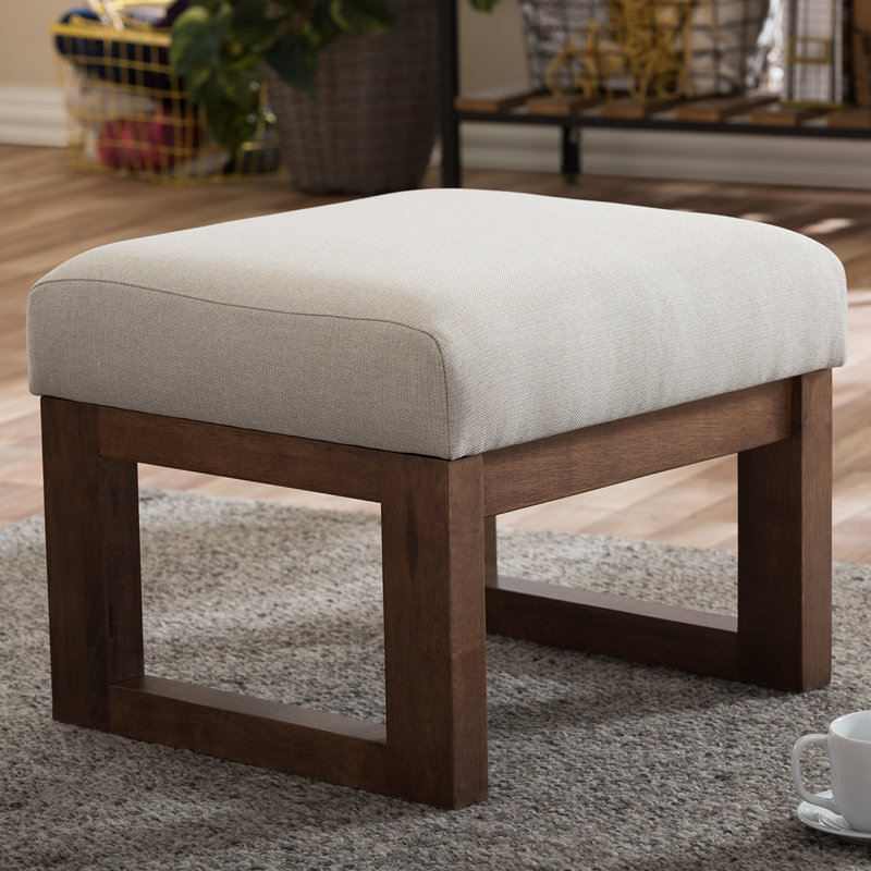Arrihanna Upholstered Ottoman, Light Beige