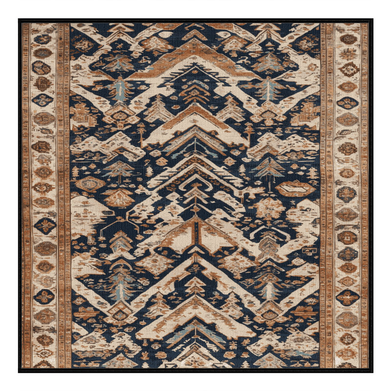 Tapis brun lavable à la machine, Carré 7 pi