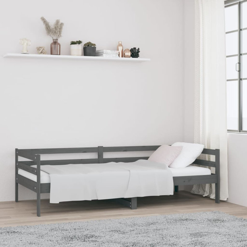 Jhaylen Single (3') Solid Wood Bed, Brown, 85.5 x 203.5cm