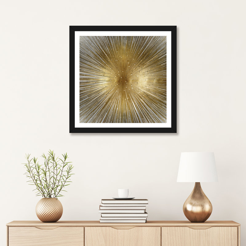 «Radiant» par Abby Young - impression d'art graphique, H 24 po x l 24 po x p 1 po, Papier encadré noir