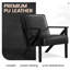67Cm Wide Modern Upholstered Accent Chair,  Faux Leather Armchair with Z-shaped Wood Legs-1662167652