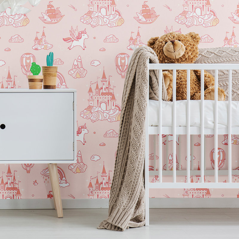 Panneau de papier peint amovible bébé fantaisie Waitsburg, L 48 po x l 24 po
