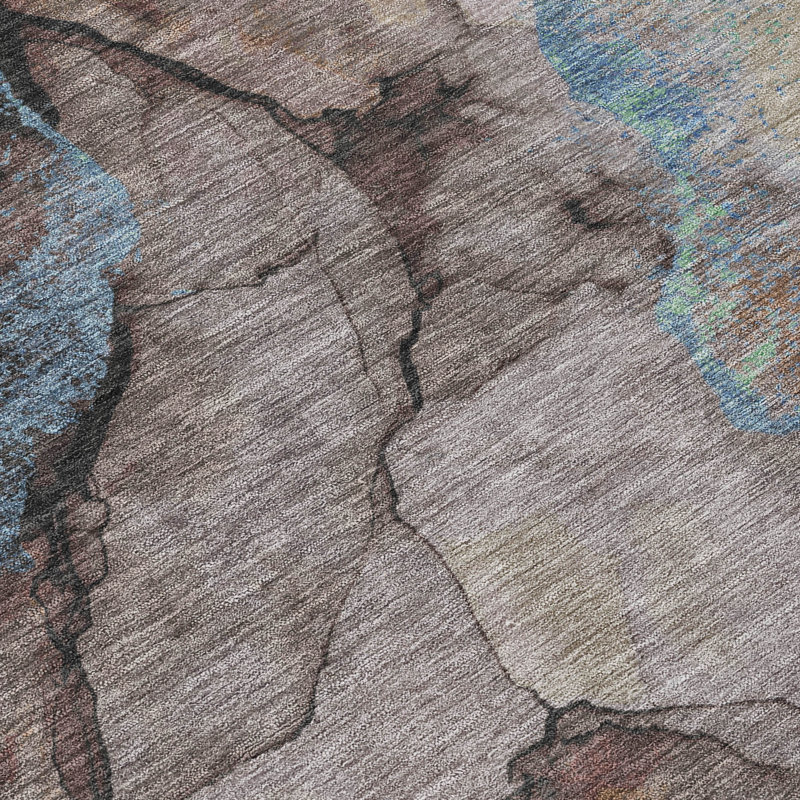Machine Washable Indoor/Outdoor Chantille ACN2590 Abstract Rug, Taupe, 2'3" x 7'6" Runner
