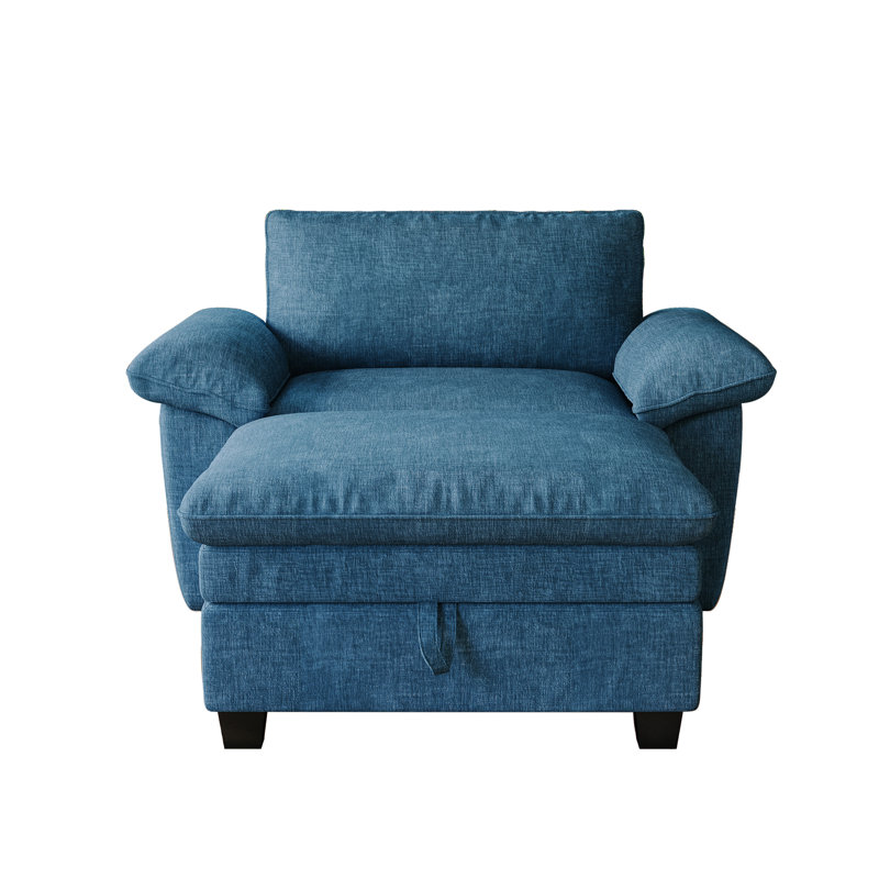 Canapé rembourré de 51 po de largeur, Chenille bleu