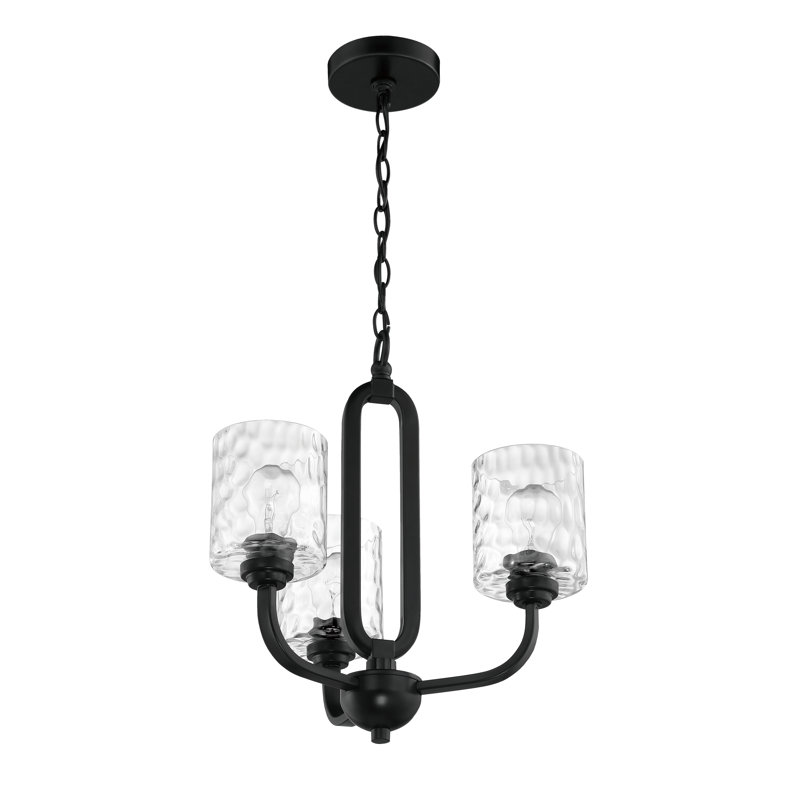Lustre classique unique à 3 lumières Mafaz, Noir
