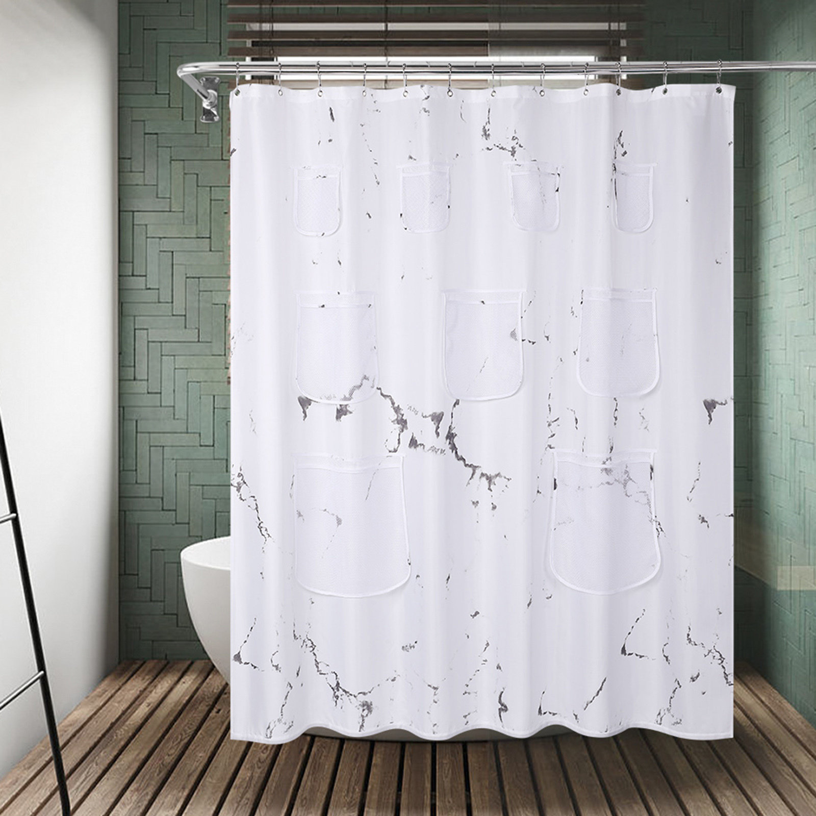Bless international Ophia Shower Curtain with Hooks Included