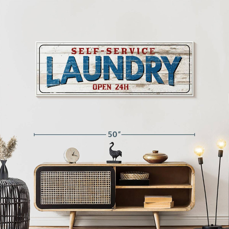Plaque murale rétro Vintage, Cadre flottant blanc, 49 po x 17 po