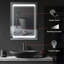 Armoire à pharmacie à DEL avec miroir, organisateur de salle de bain mural à brancher avec 3 tablettes de rangement