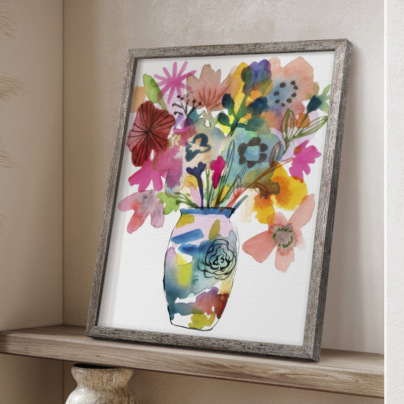 Linear Bouquet I, reproduction encadrée - bois massif, H 30 po x l 24 po
