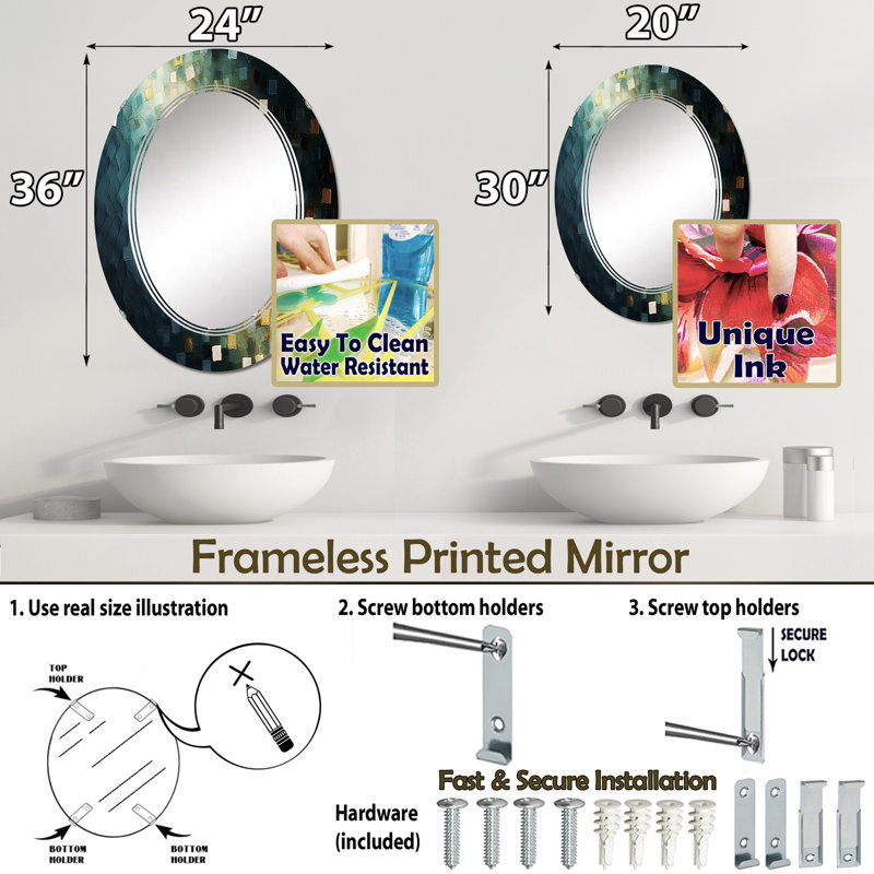 Zenae Oval Mirror, 30" x 20"