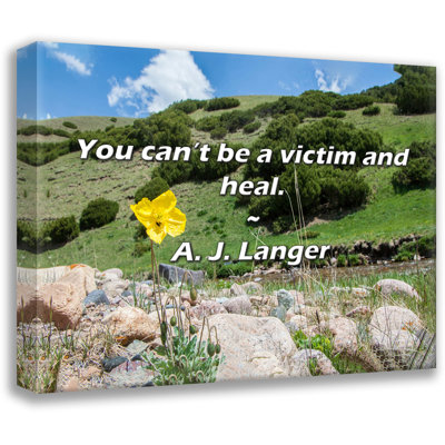 A. J. Langer Quote: You can’t be a victim and heal.