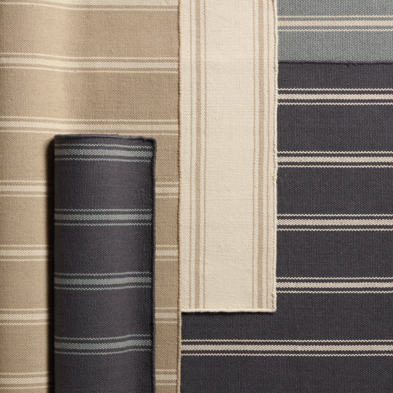 Laguna By Barclay Butera Handmade Indoor/Outdoor Striped Cream/ Beige, Rectangle 6' x 9'