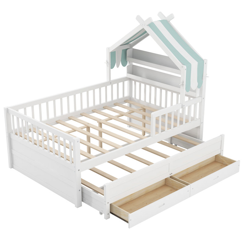 Lit tapissier Elvon, Lit double, Blanc