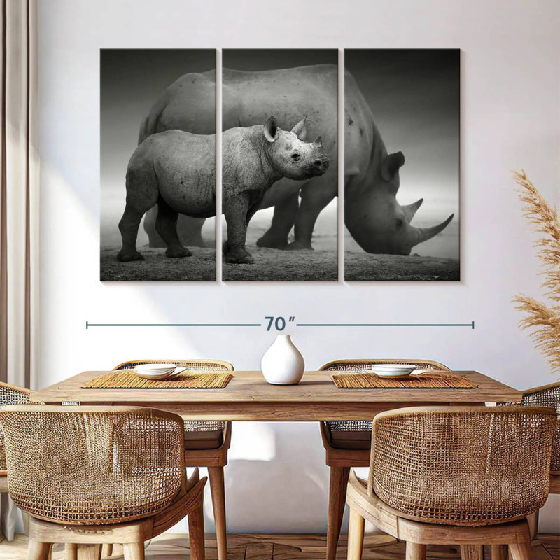 Rhinocéros de parc Bramos Etosha, H 42 po x l 65 po