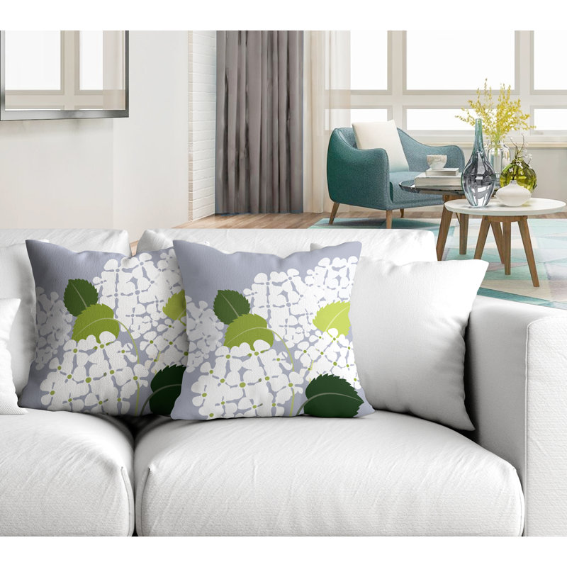 Housse et insert de coussin décoratif intérieur / extérieur en polyester / mélange de polyester, L 17 po x H 17 po, Gris