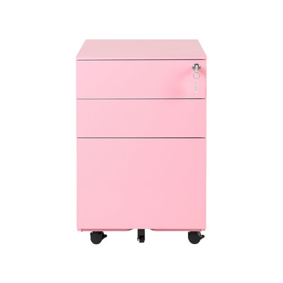 Lakeithia 39 cm W 3 -Drawer Mobile Steel Filing Cabinet