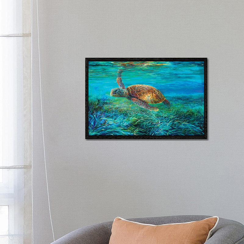 Blades by Iris Scott - Painting on Canvas, 66.04 cm H x 45.72 cm W, Black Floater Framed