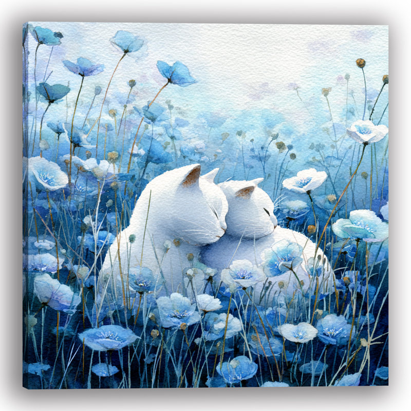 Art mural sur toile Tranquil Feline Garden, H 30 po x l 30 po, 1