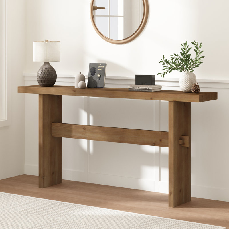 Danzler 63" Solid Wood Console Table with Mortise and Tenon Joinery for Foyers & Hallways