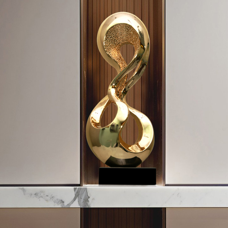 Modern Minimalist Resin Electroplated Material Sculpture Decoration Item