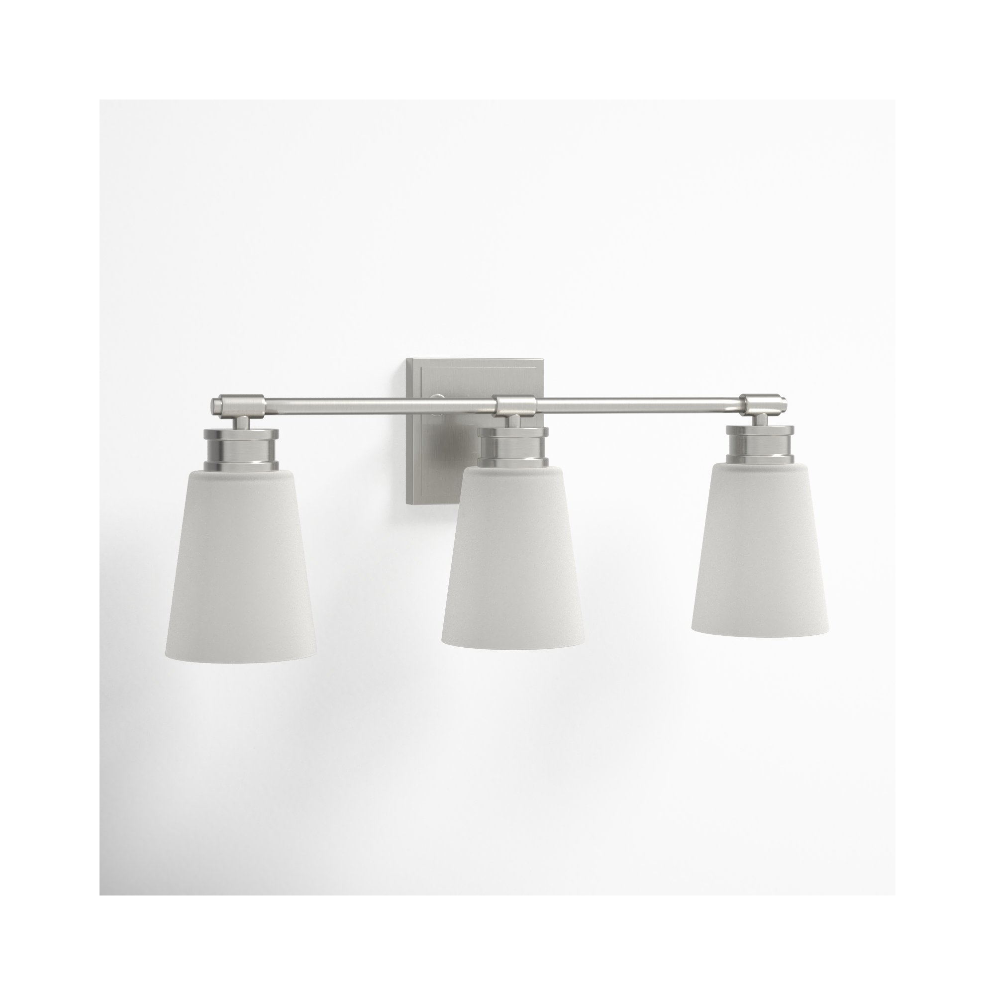 Libre 3 Light Frosted Dimmable Vanity Light, Brushed Nickel