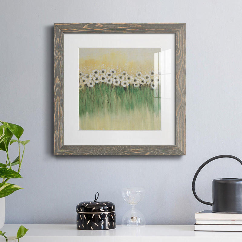 Rangée de fleurs I - reproduction encadrée de qualité supérieure - prête à être accrochée, H 35,5 po x l 35,5 po x P 1,5 po
