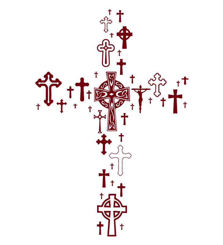 Religious & Spiritual Non-Wall Damaging Wall Decal, 36" H x 24" W x 0.01" D, Powder Blue