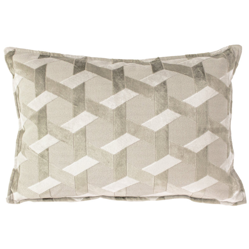Delano Geometric Rectangular Cushion Cover, Ivory/Taupe