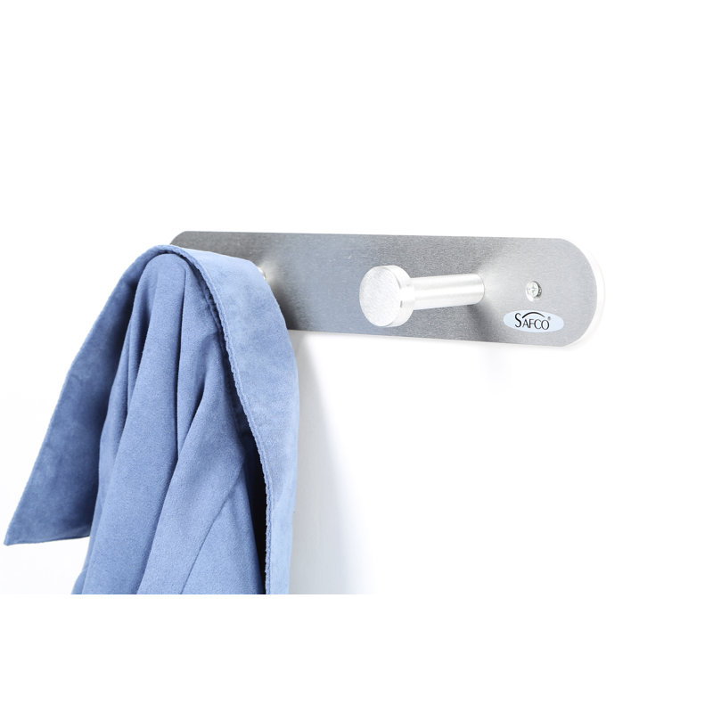Satin Aluminum Dual Hook Wall Mounted Coat Rack